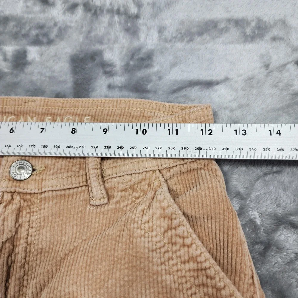 American Eagle Pants Womens 000 Beige Super High Rise Wide Leg‎ Baggy Corduroy